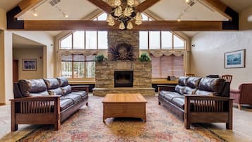 Flat-screen TV, fireplace, DVD player, video library