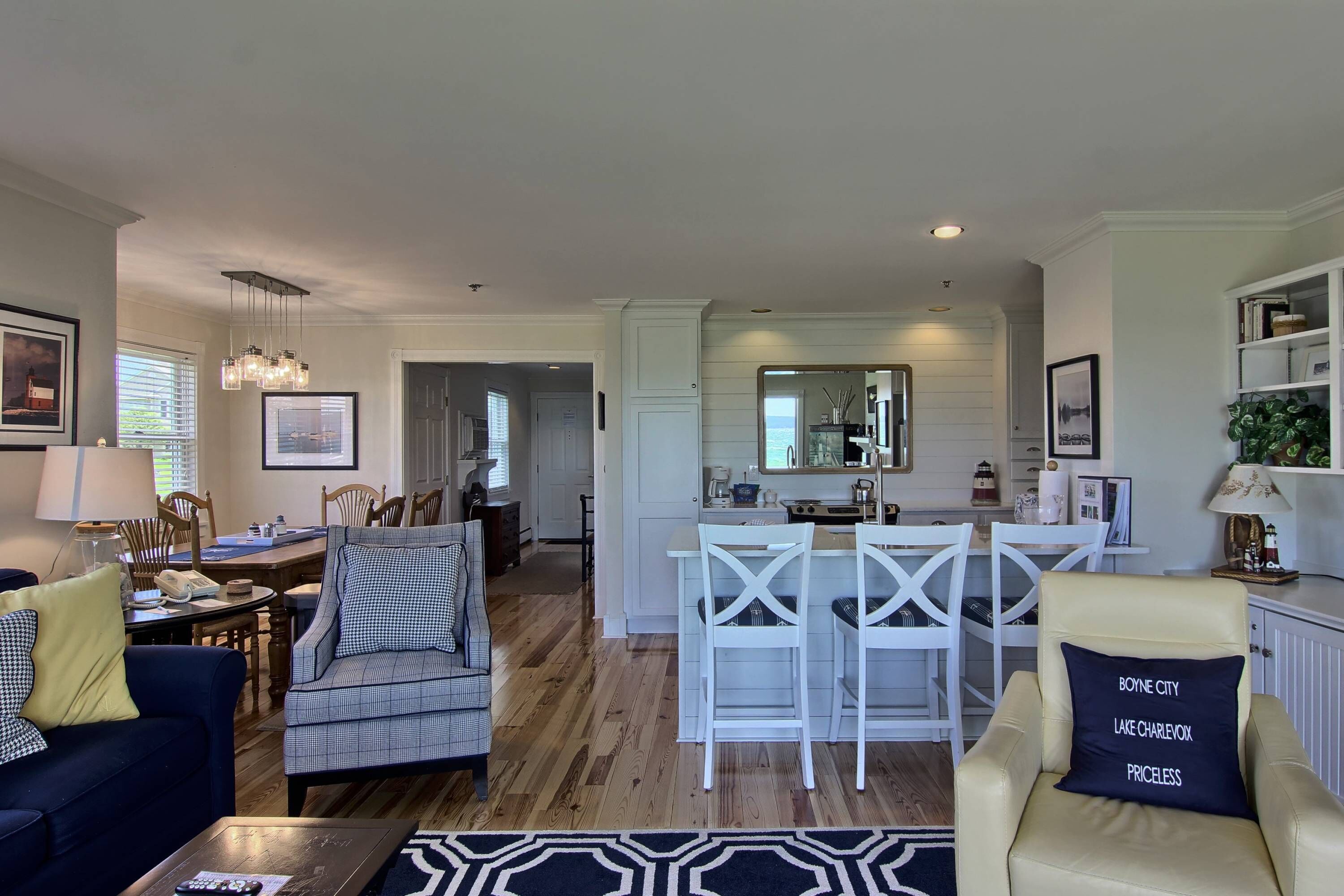 Deluxe 1BR Beachfront Condo 115 on Gorgeous Lake Charlevoix in Boyne City!