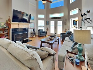 TV, fireplace, DVD player