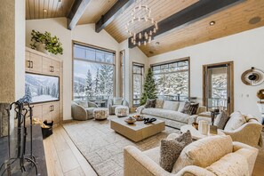 Fireplace, DVD player, stereo