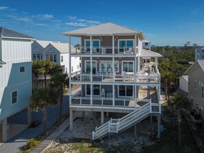 Exterior - Easy Breezy: Beautiful Beachfront Home, Sleeps 22, Priavte Pool, Pet Friendly (Cape San Blas)