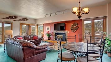 TV, fireplace, DVD player