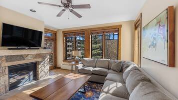 Televisión, chimenea