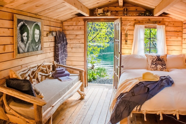 Our historic Pioneer Cabin is one of six available at Between Beaches.