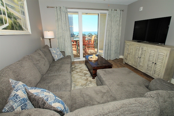 Spacious seating in living area