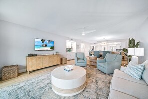 Smart TV, DVD player - Pine Cove #102 is a 3/2 beachfront Sanibel vacation rental condo (Sanibel)