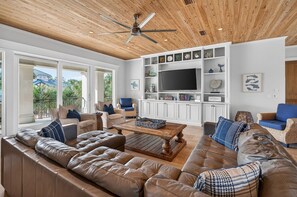 TV, DVD player, stereo