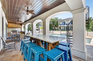 Outdoor dining - Sunreal - Destiny West Home with Ocean Views & Huge Private Pool (Destin)
