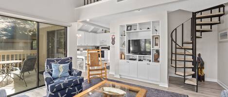 Flat-screen TV, DVD player