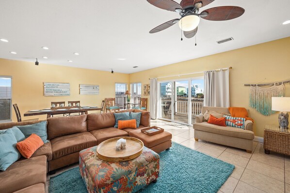 TV, DVD player, books