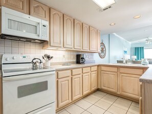 Fridge, microwave, oven, stovetop - Sandpiper 203 | Oceanfront with Great Views! (Tybee Island)