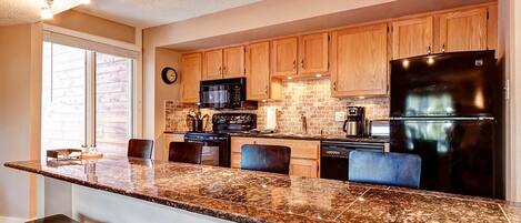 Fridge, microwave, coffee/tea maker, toaster
