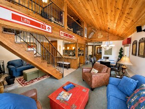 TV, fireplace, DVD player, video library