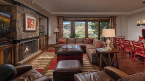 TV, fireplace, offices