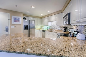Fridge, microwave, oven, stovetop - Beachfront ~ Gulf Views ~ Seasonally Heated Pool (Miramar Beach)