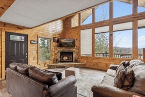 TV, fireplace, DVD player