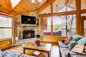 TV, fireplace, DVD player