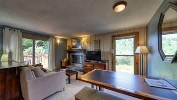 TV, fireplace, DVD player