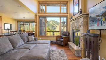 Smart TV, chimenea, videojuegos y reproductor de DVD