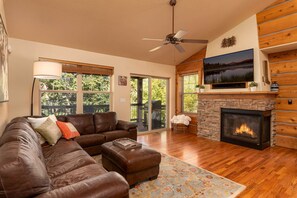 Smart TV, chimenea y reproductor de DVD 