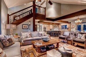 TV, fireplace, DVD player, books