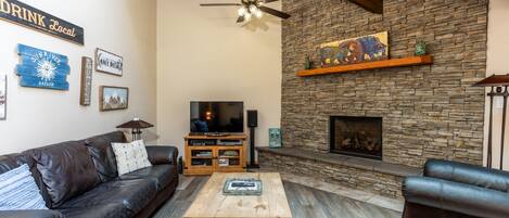 TV, fireplace, DVD player