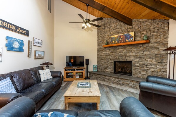 TV, fireplace, DVD player