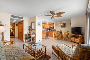 TV - Island Charm: Kihei Beach #305, Beachfront Condo Offers Spectacular Ocean Views! (Kihei, Maui)