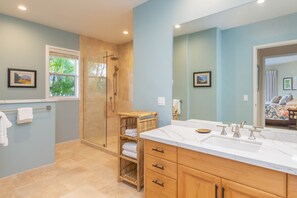 Bathtub, hair dryer, bidet, towels