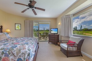 2 bedrooms, desk, iron/ironing board, free WiFi - Emmalani Court #225 Fabulous Views!  Air Conditioning in Both Bedrooms (Princeville)