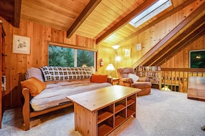 TV, fireplace, DVD player, books