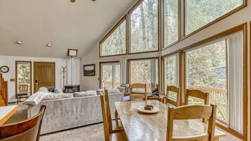 TV, DVD player, books, video library