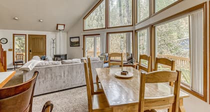 Expansive Wooded Home with a Brook, Firepit, Private Hot Tub and Shared Pool
