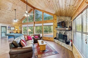 TV, fireplace, DVD player