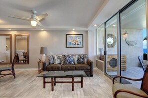 TV - Your Perfect Poolside Haven: Royal Mauian 116 - Oceanfront Ground Floor Luxury! (Kihei, Maui)