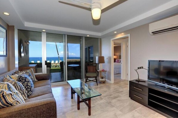 TV - Your Perfect Poolside Haven: Royal Mauian 116 - Oceanfront Ground Floor Luxury! (Kihei, Maui)