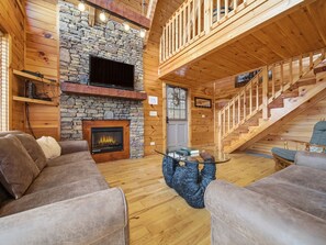 TV, fireplace, video games