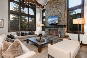 TV, fireplace, video games, stereo