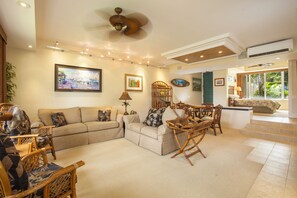 Televisión, reproductor de DVD, libros, videoteca