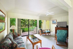 TV, DVD player, stereo