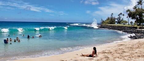 Sun-loungers, beach towels