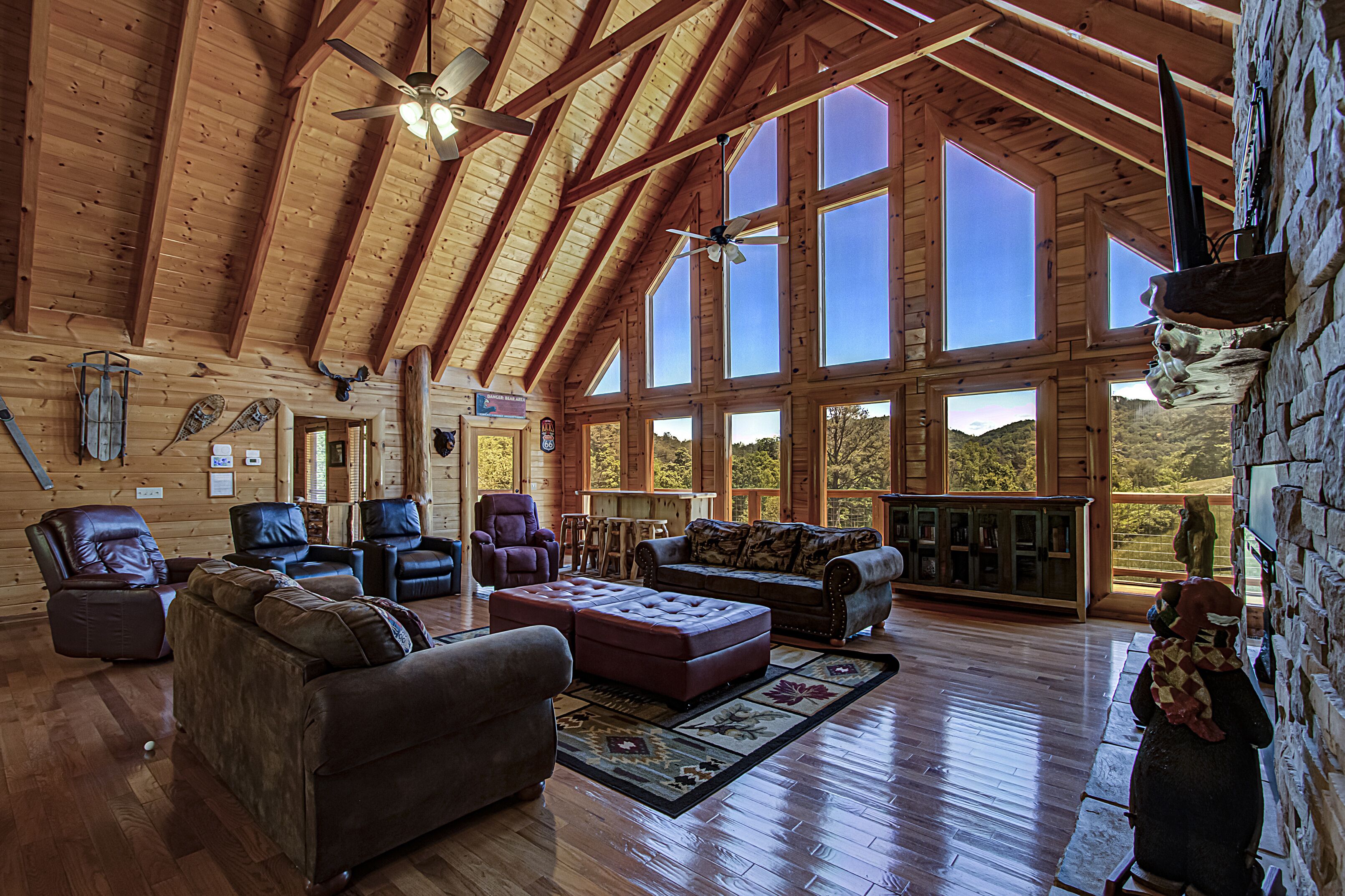 TV, fireplace, video games