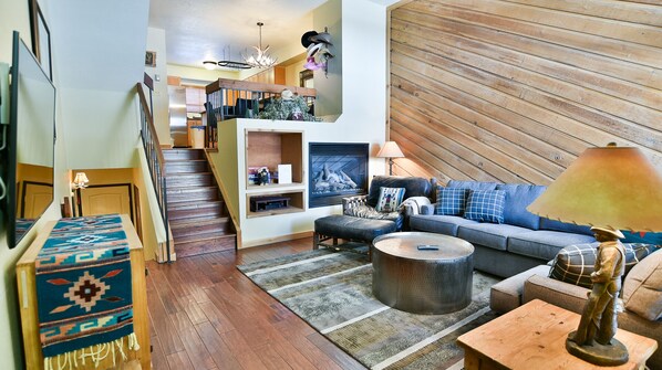 TV, fireplace, DVD player