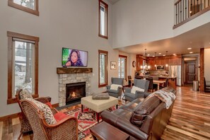 TV, fireplace, DVD player, ping pong