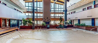 魅力的なコンドミニアム、屋内プールとホットタブを共有、バス路線に1分30秒