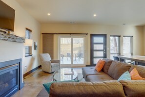 TV, fireplace, DVD player