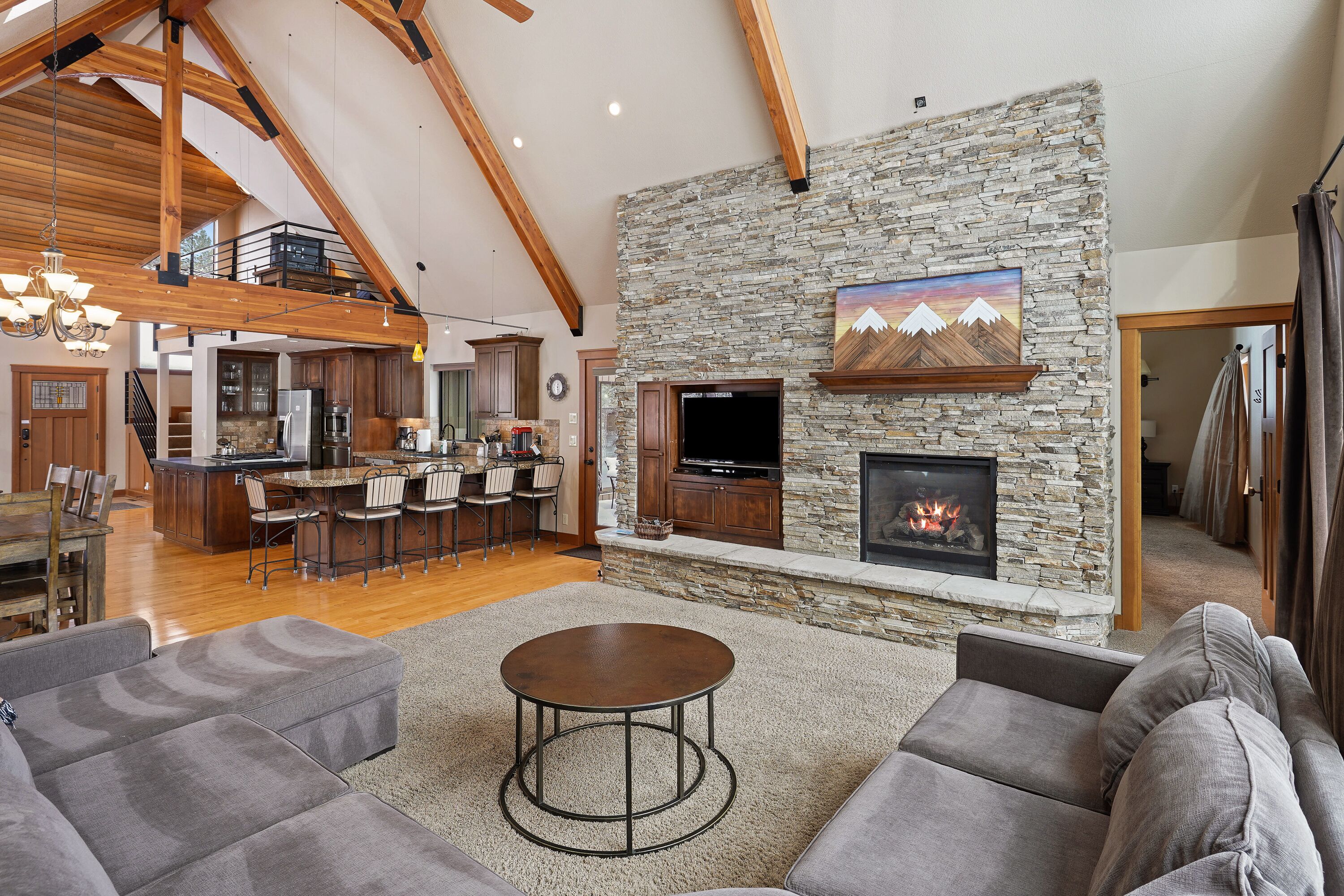 TV, fireplace, DVD player