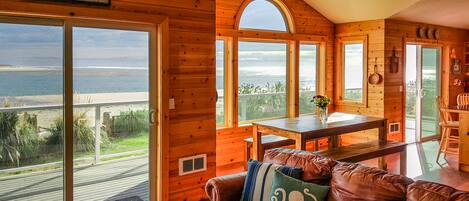 Smart TV, fireplace, DVD player, books