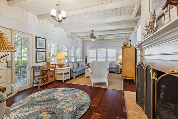 TV - 15 Bittern Street | Cozy Beach Home with Cottage & Pool 4 Houses to Beach! (Hilton Head Island)