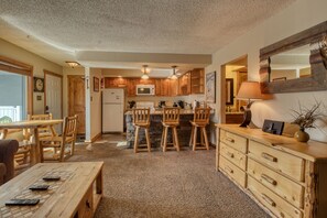 Fridge, microwave, oven, stovetop - Heart of Breckenridge: Mountain Views, Walk to Lifts (Breckenridge)